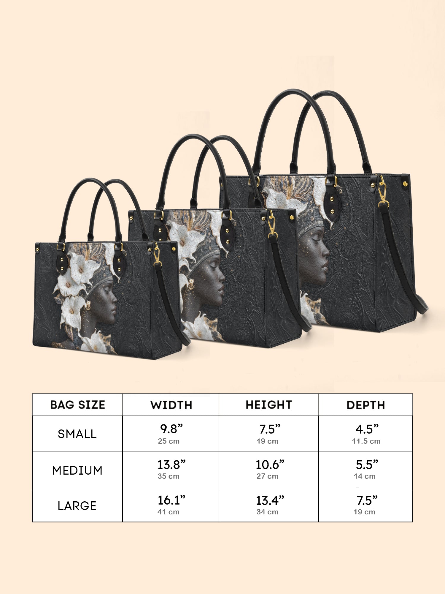 Noir Serenity Premium Leather Handbag QR0TD213