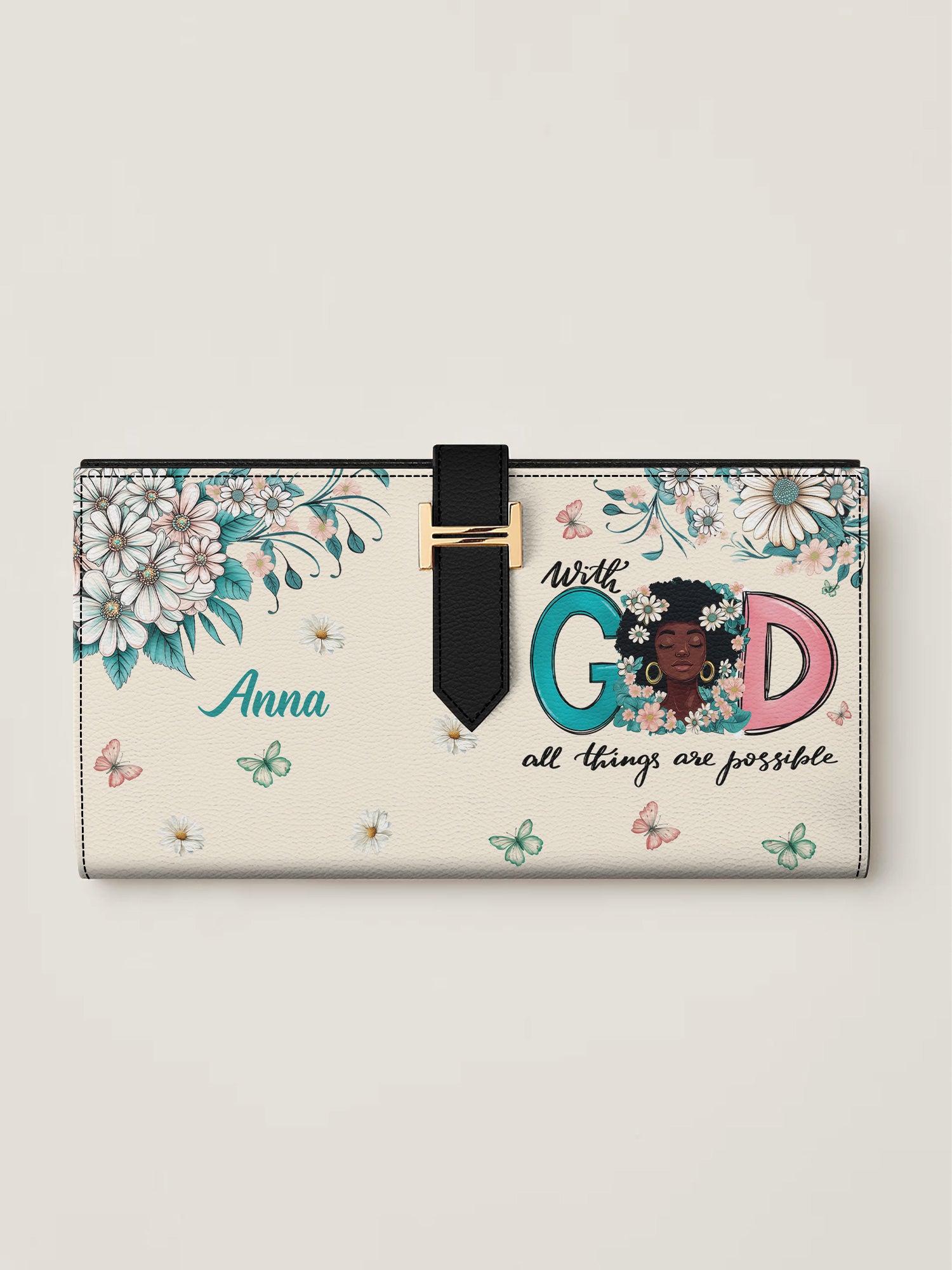 Flower Crown Serenity Tab Closure Wallet