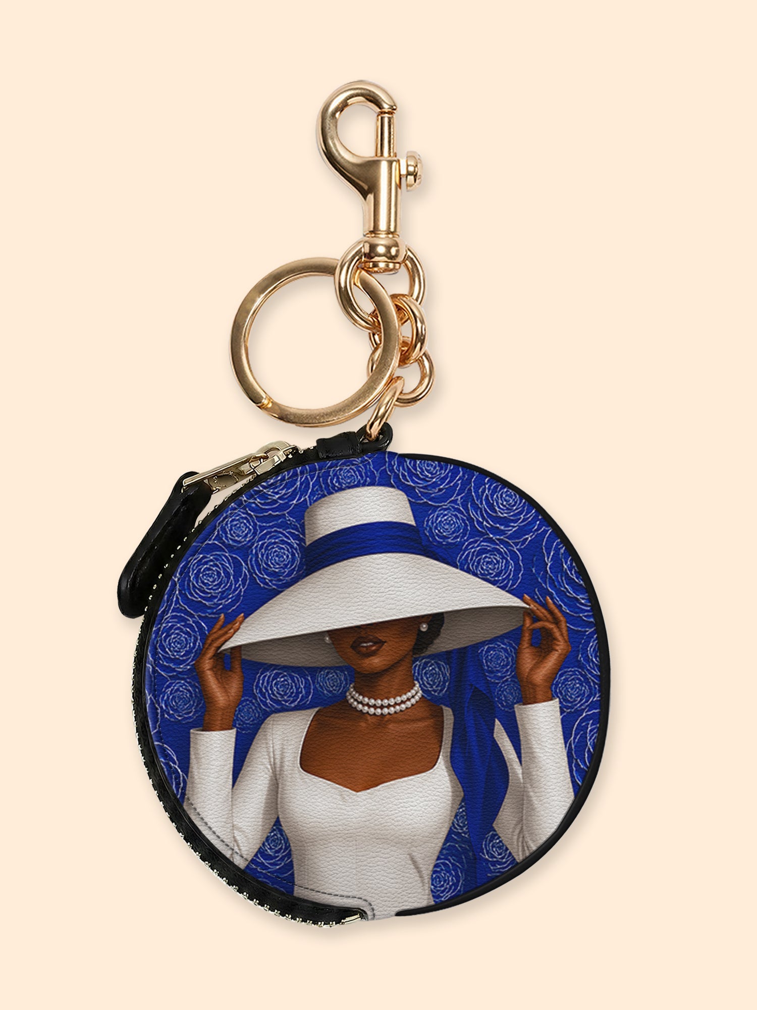 🎁 Royal Bloom Circular Coin Pouch Bag Charm QR0TV281 (100% off)