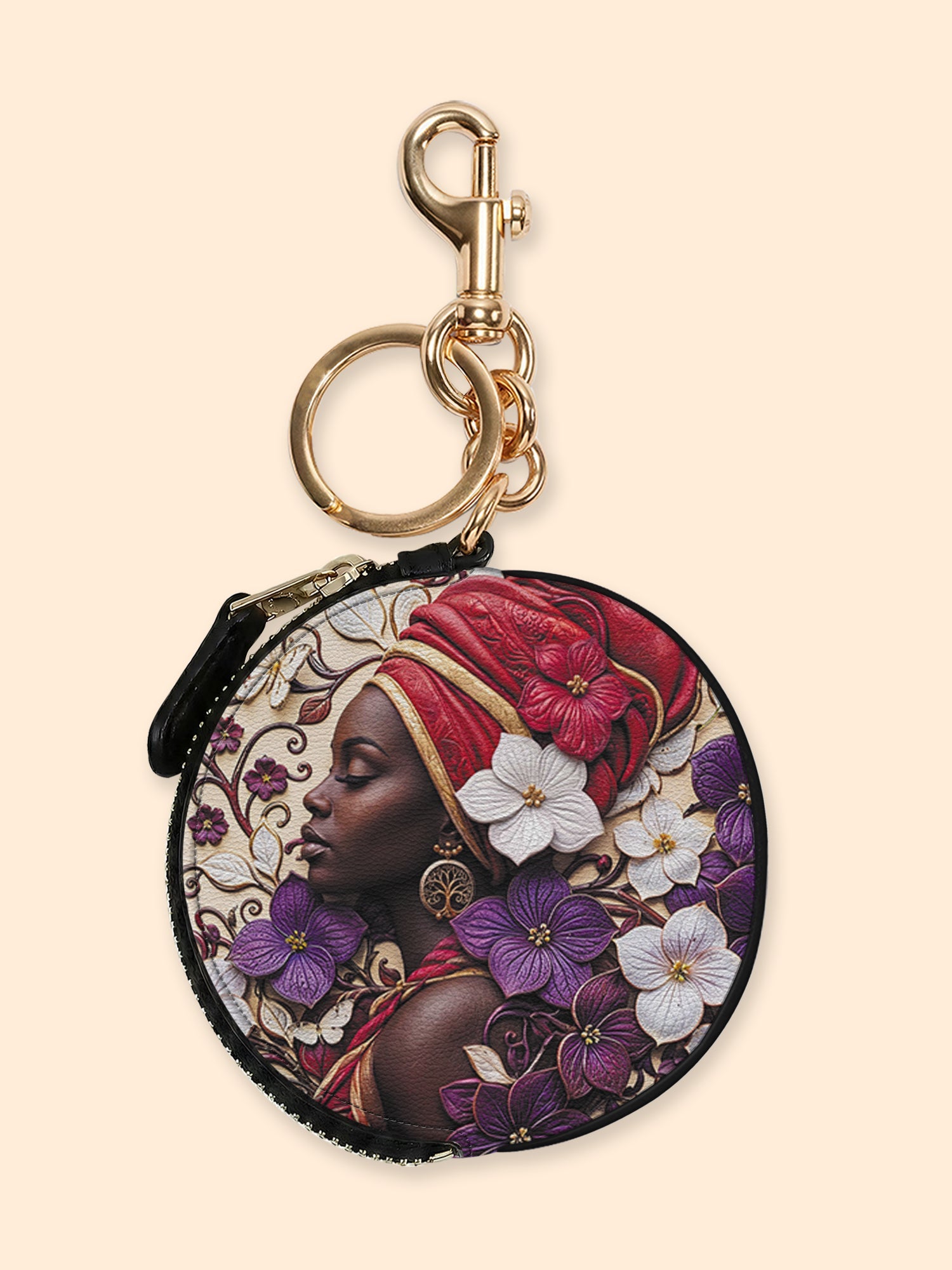 🎁 Violet Season Circular Coin Pouch Bag Charm QR0XD200 (100% off)