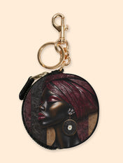 Crimson Sovereign Circular Coin Pouch Bag Charm QR0XD924