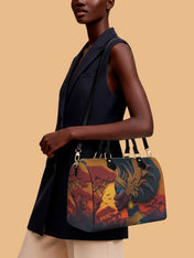 African Aspirations Leather Boston Bag QR0HH057