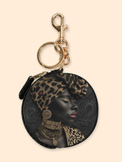 African Grace Circular Coin Pouch Bag Charm QR0XD454