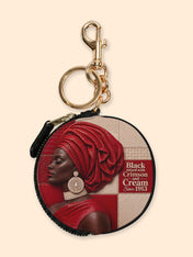 Draped in Crimson Circular Coin Pouch Bag Charm QR0XD500