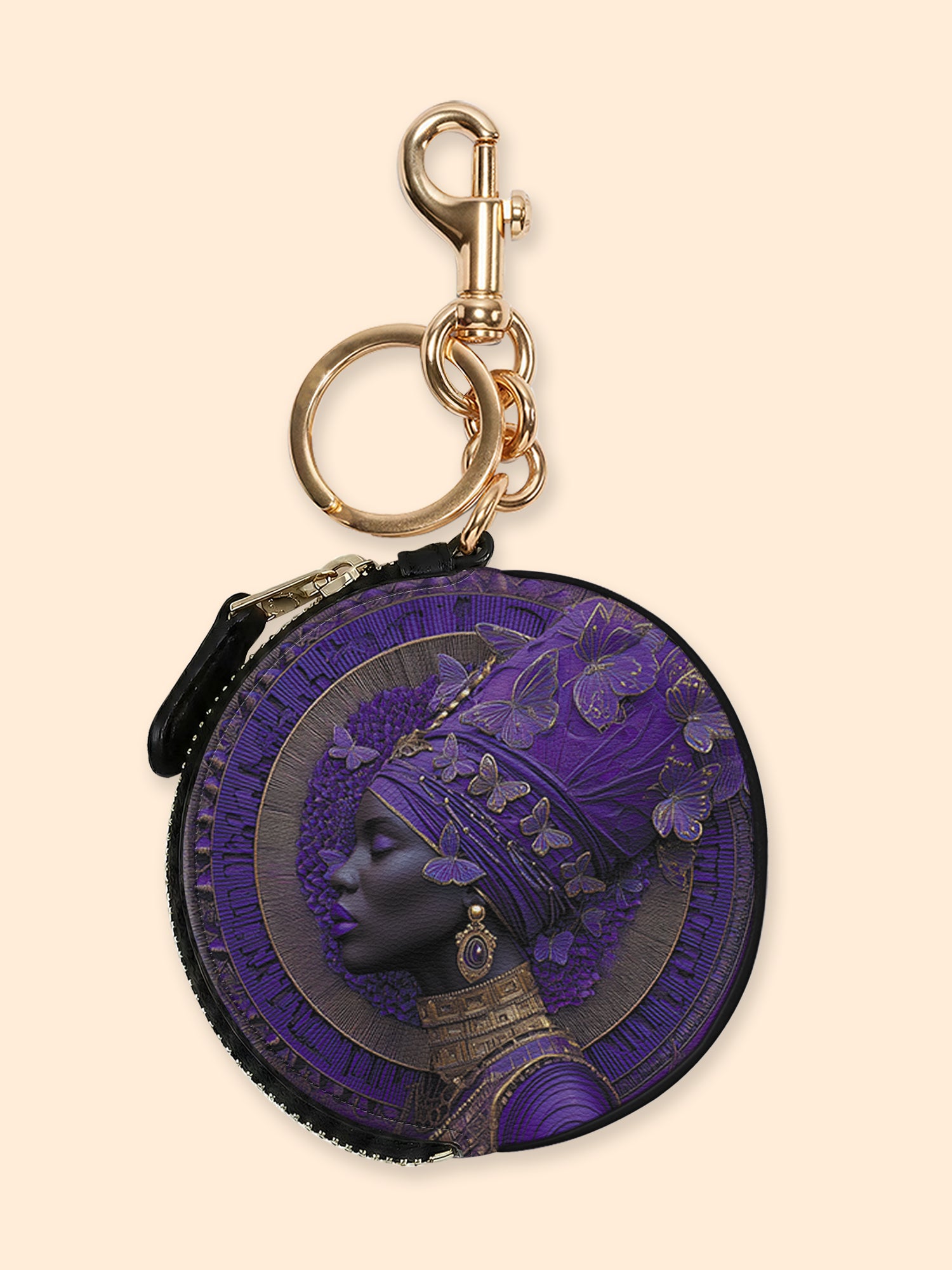 Divine Majesty Circular Coin Pouch Bag Charm QR0XD650
