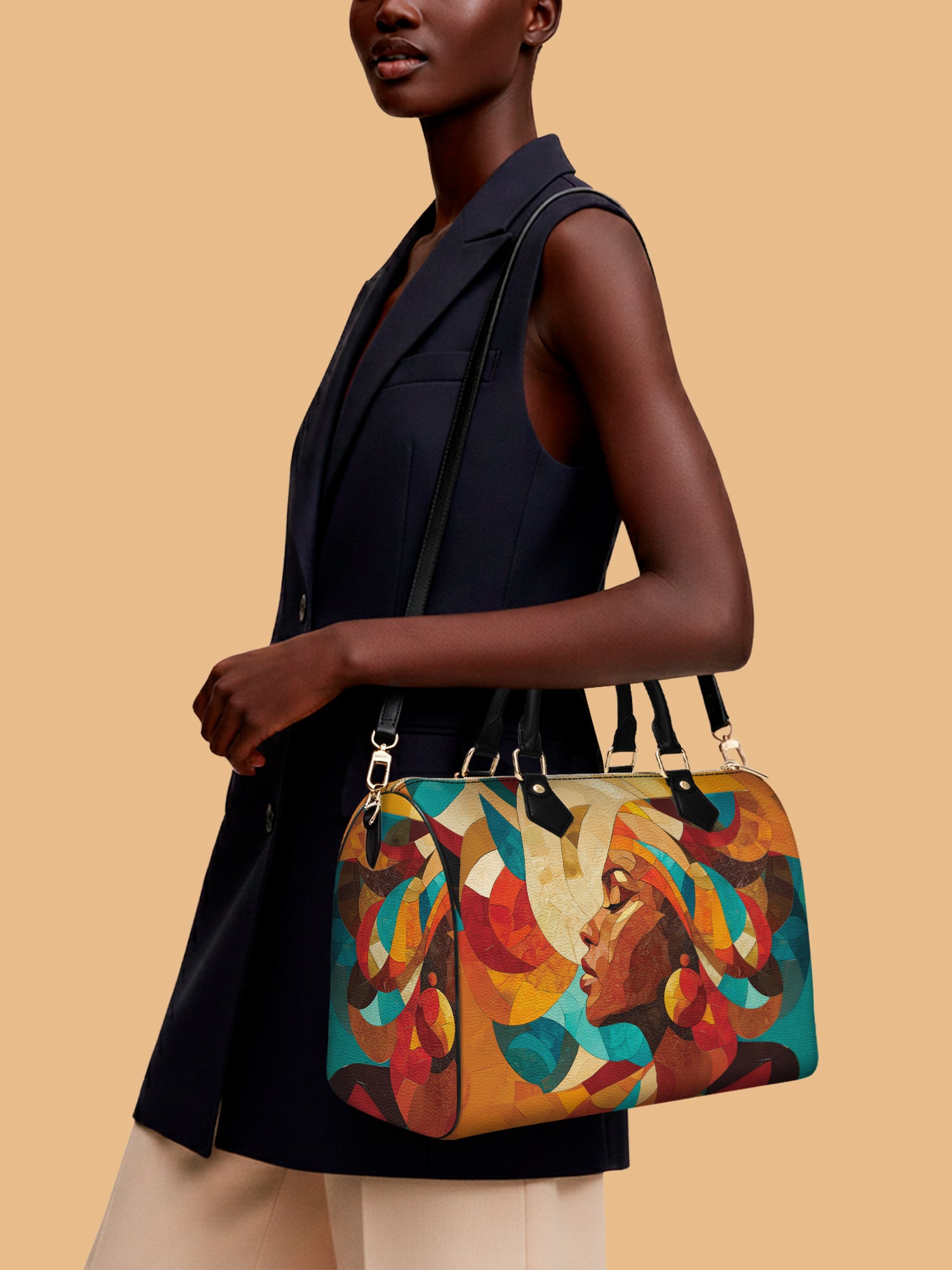Sunwoven Leather Boston Bag QR0TV044