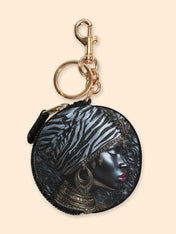 Afri Jewel Circular Coin Pouch Bag Charm QR0XD459
