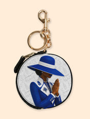 Faithful Elegance Circular Coin Pouch Bag Charm QR0TV283
