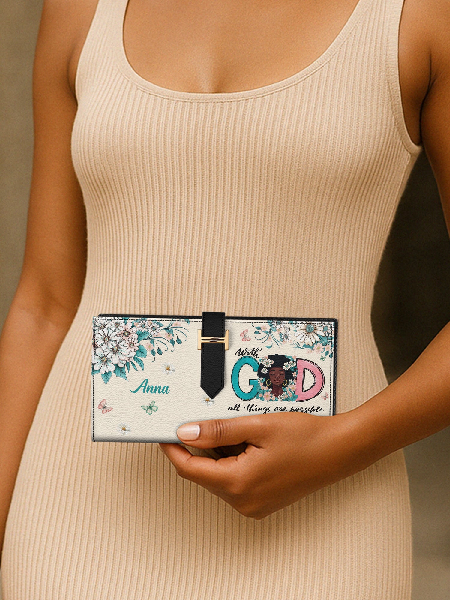 Flower Crown Serenity Tab Closure Wallet