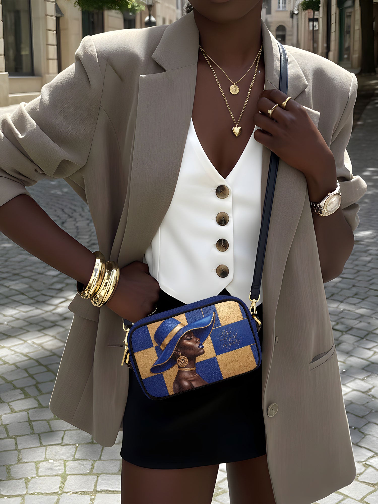 Sapphire Grace Boxy Crossbody Bag QR0HH217