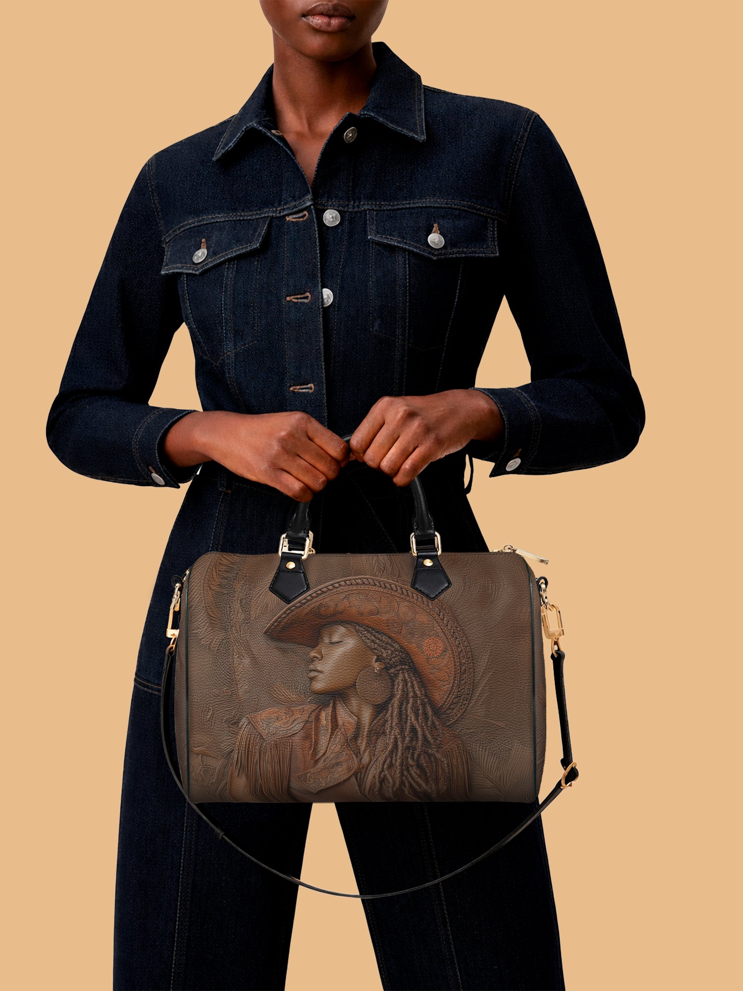 Cowgirl Vibes Leather Boston Bag QR0TD301