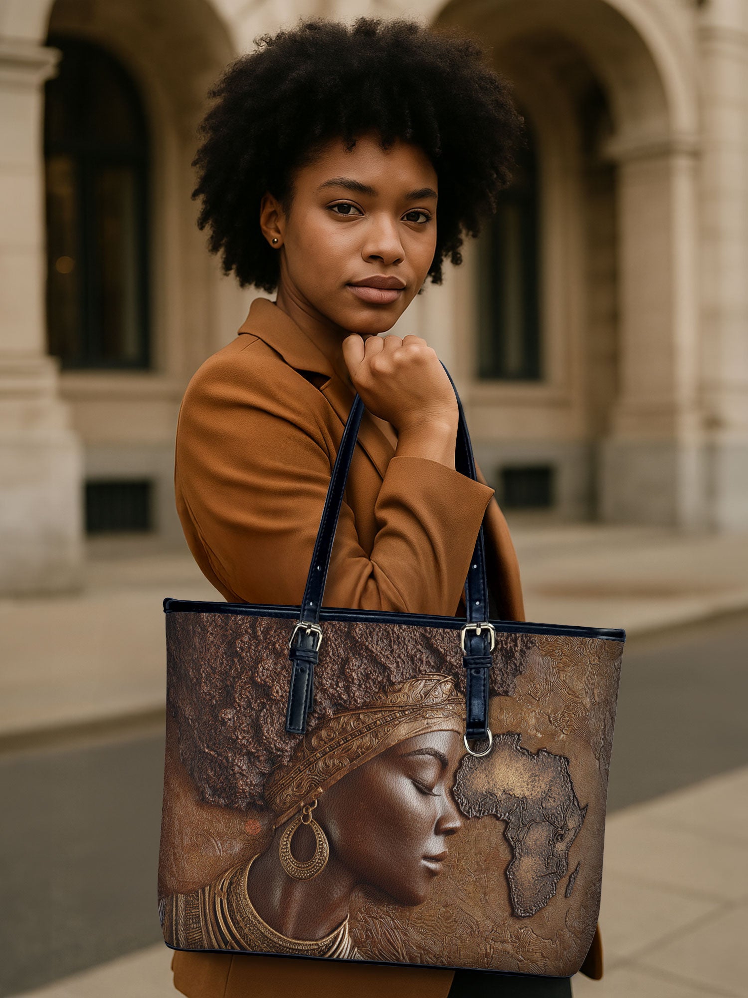 African Roots Leather Bucket Bag QR0TD421