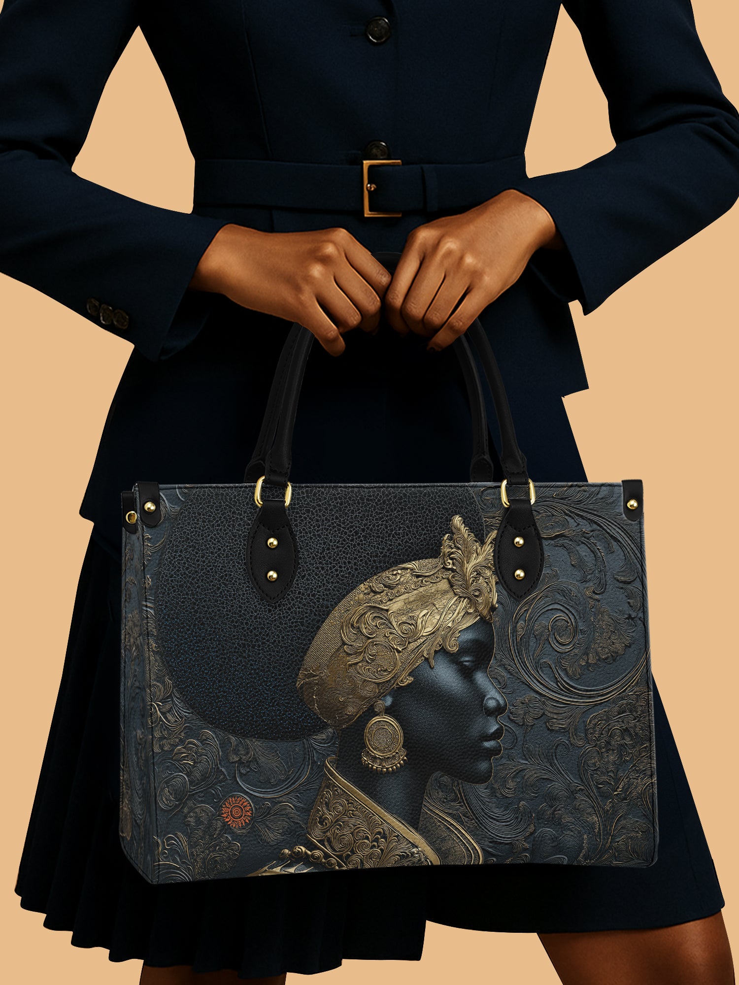Ebony Sovereign Premium Leather Handbag QR0XD126