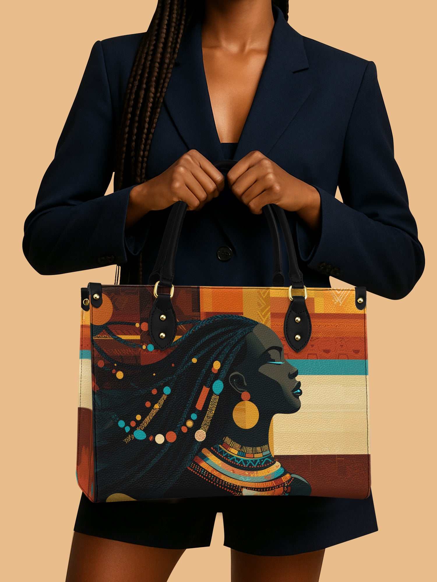 Ebony Horizon Premium Leather Handbag QR0TV179