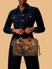 Afro Flora Leather Boston Bag QR0TV027