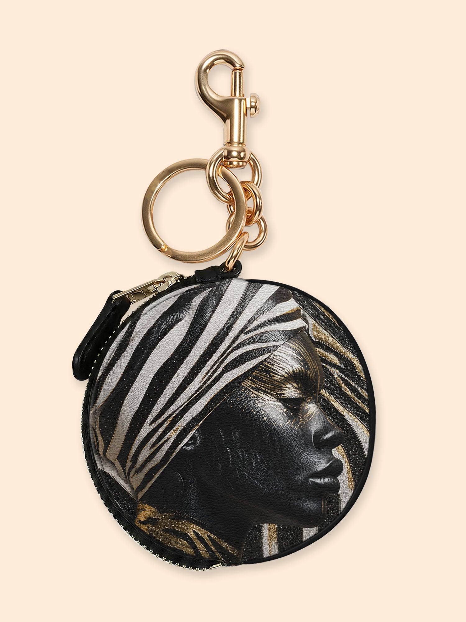 Aardwolf Aura Circular Coin Pouch Bag Charm QR0HH095