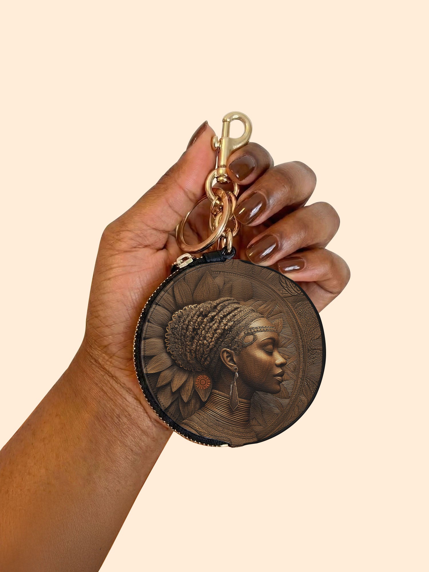 Aasha Africa Circular Coin Pouch Bag Charm QR0XD607