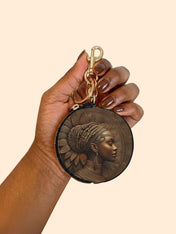 Aasha Africa Circular Coin Pouch Bag Charm QR0XD607