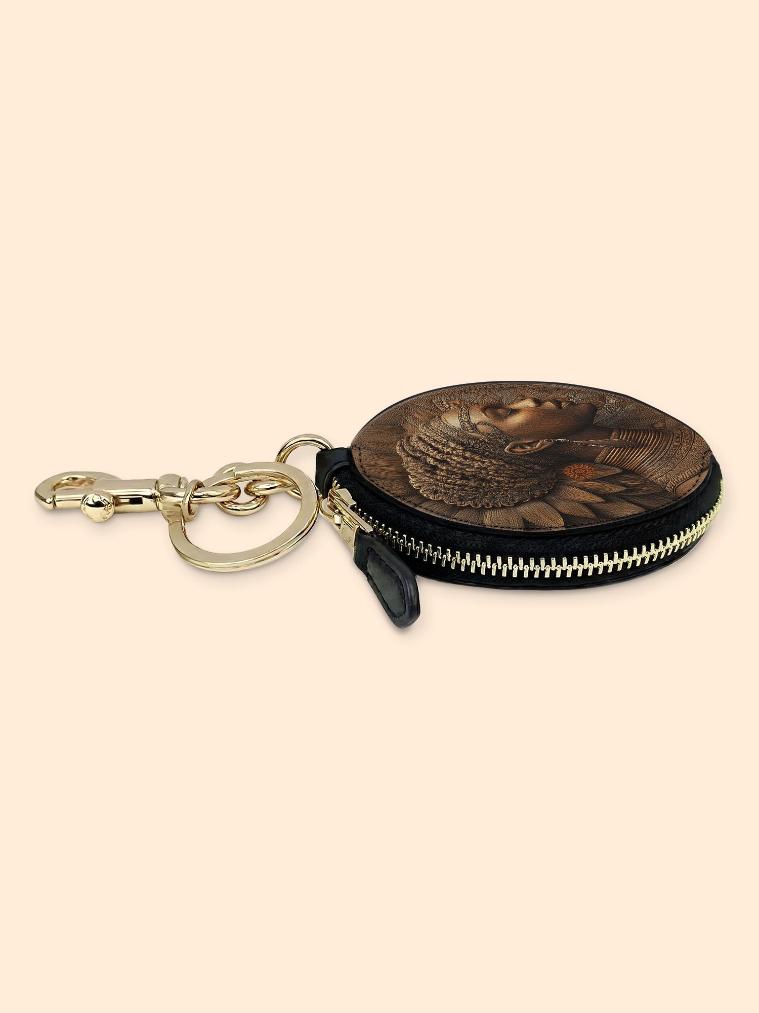 Aasha Africa Circular Coin Pouch Bag Charm QR0XD607