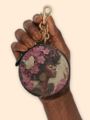 Addis Ababa Circular Coin Pouch Bag Charm QR0HH017