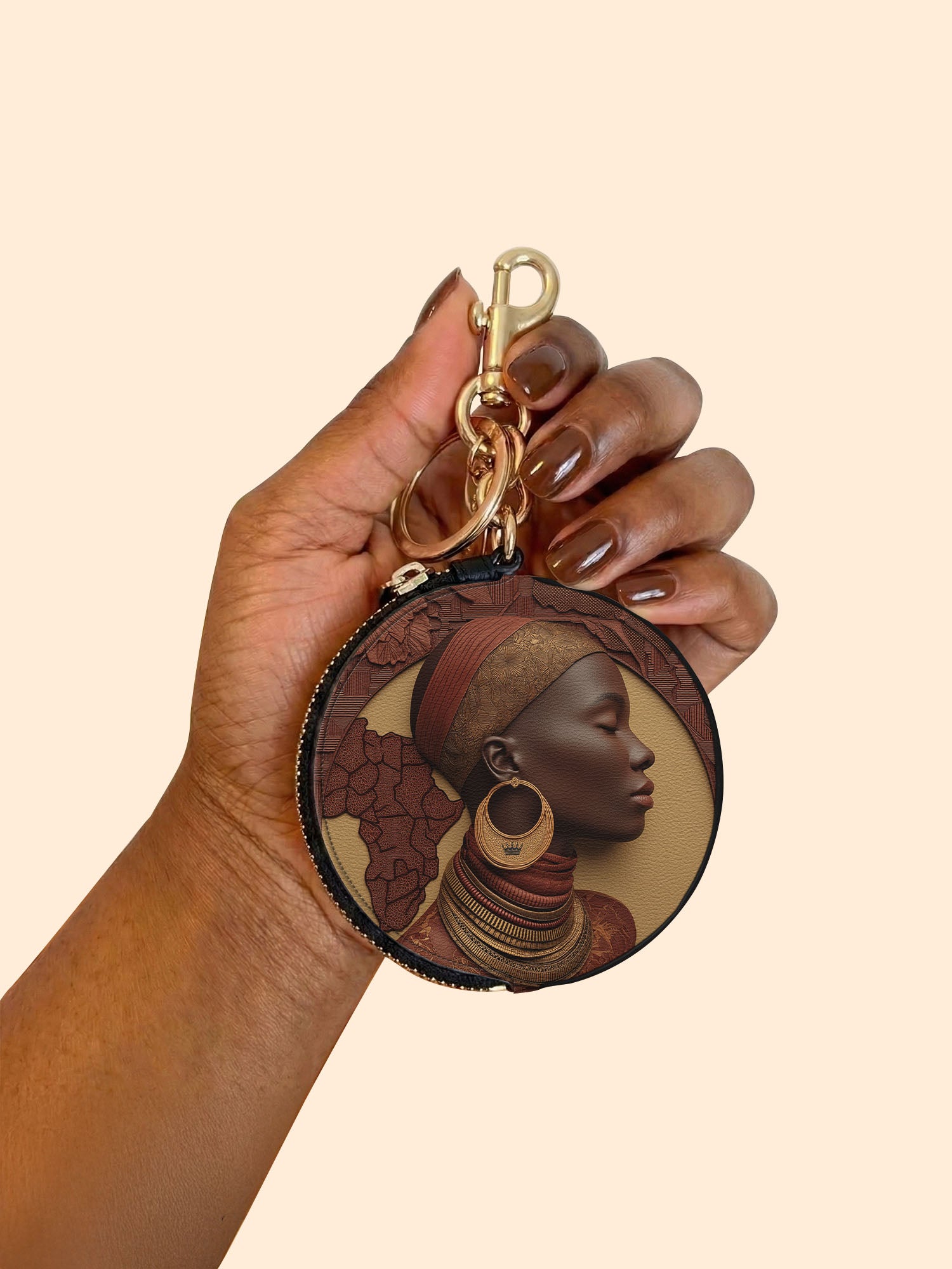 Afri Soul Circular Coin Pouch Bag Charm QR0TD420