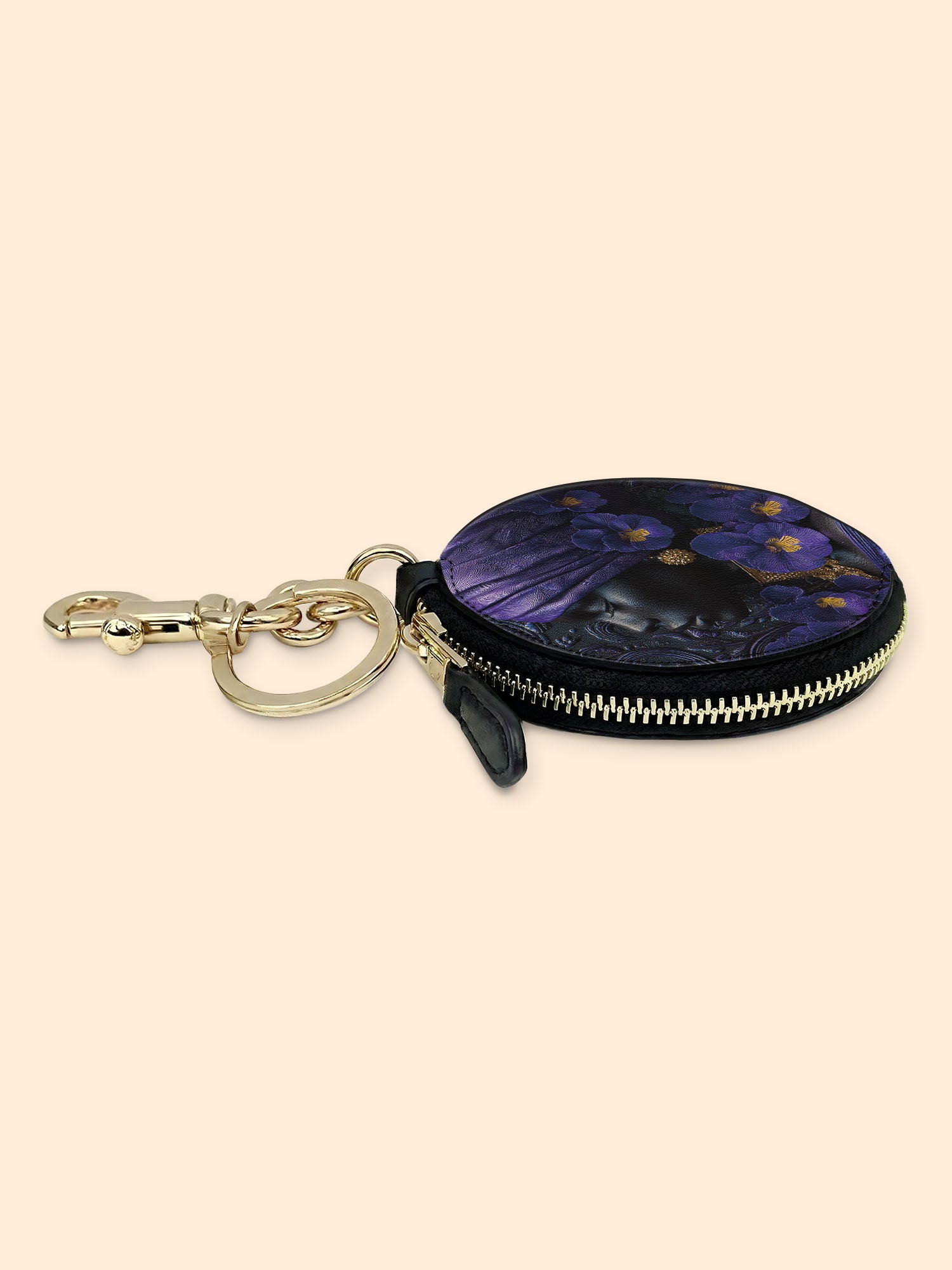 African Amulet Circular Coin Pouch Bag Charm QR0XD530