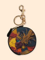 African Aspirations Circular Coin Pouch Bag Charm QR0HH057