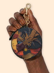 African Aspirations Circular Coin Pouch Bag Charm QR0HH057