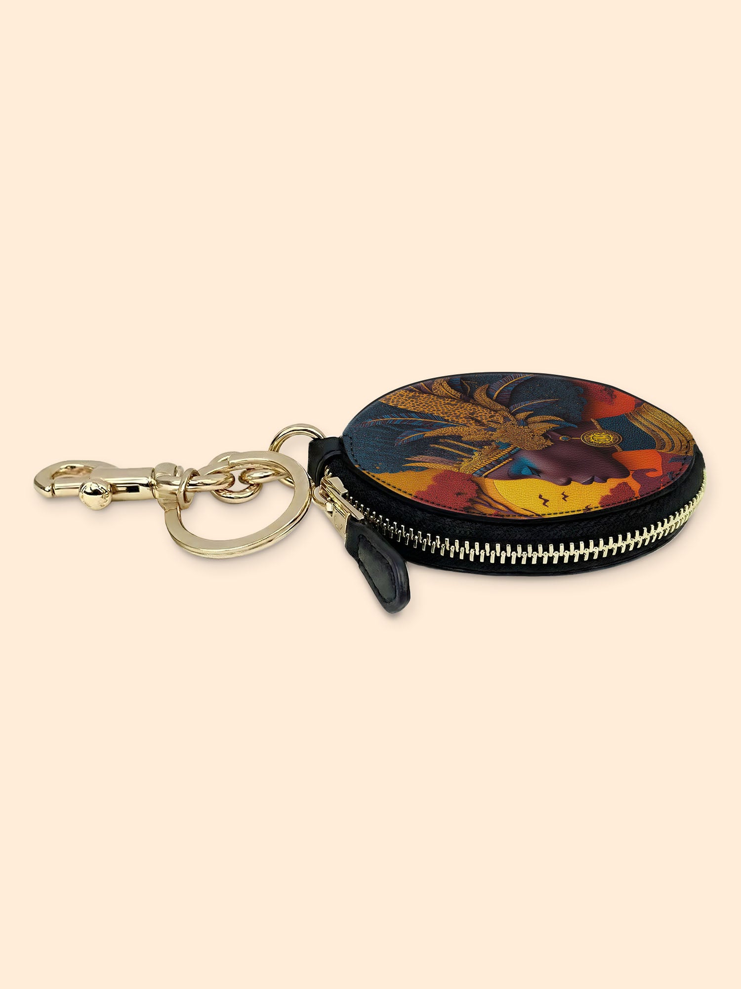African Aspirations Circular Coin Pouch Bag Charm QR0HH057