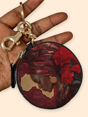 African Blaze Circular Coin Pouch Bag Charm QR0XD537