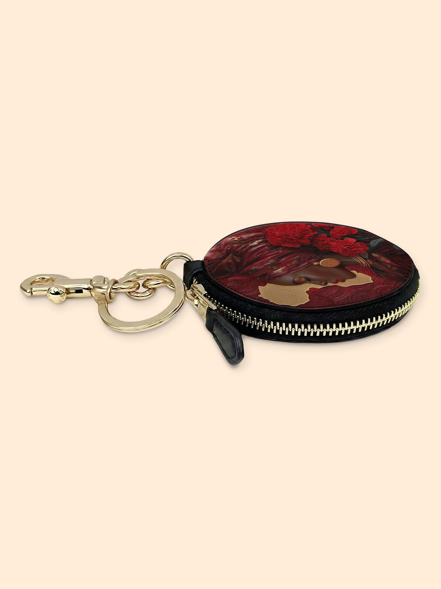 African Blaze Circular Coin Pouch Bag Charm QR0XD537