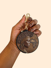 African Roots Circular Coin Pouch Bag Charm QR0TD157
