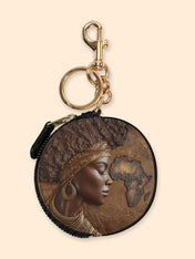 African Roots Circular Coin Pouch Bag Charm QR0TD157