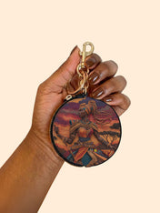 African Warrior Circular Coin Pouch Bag Charm QR0HH059