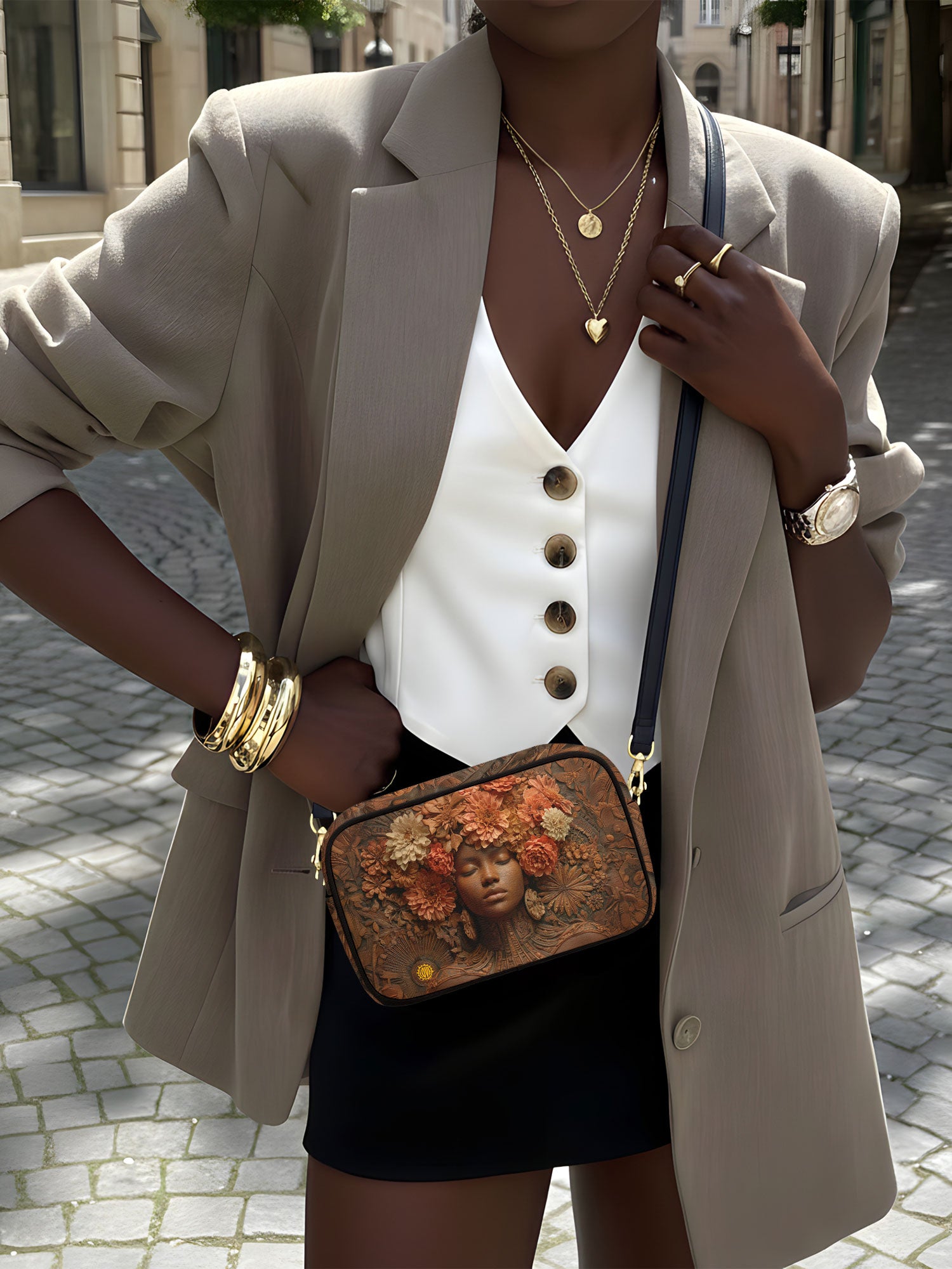 Afro Flora Boxy Crossbody Bag QR0TV027