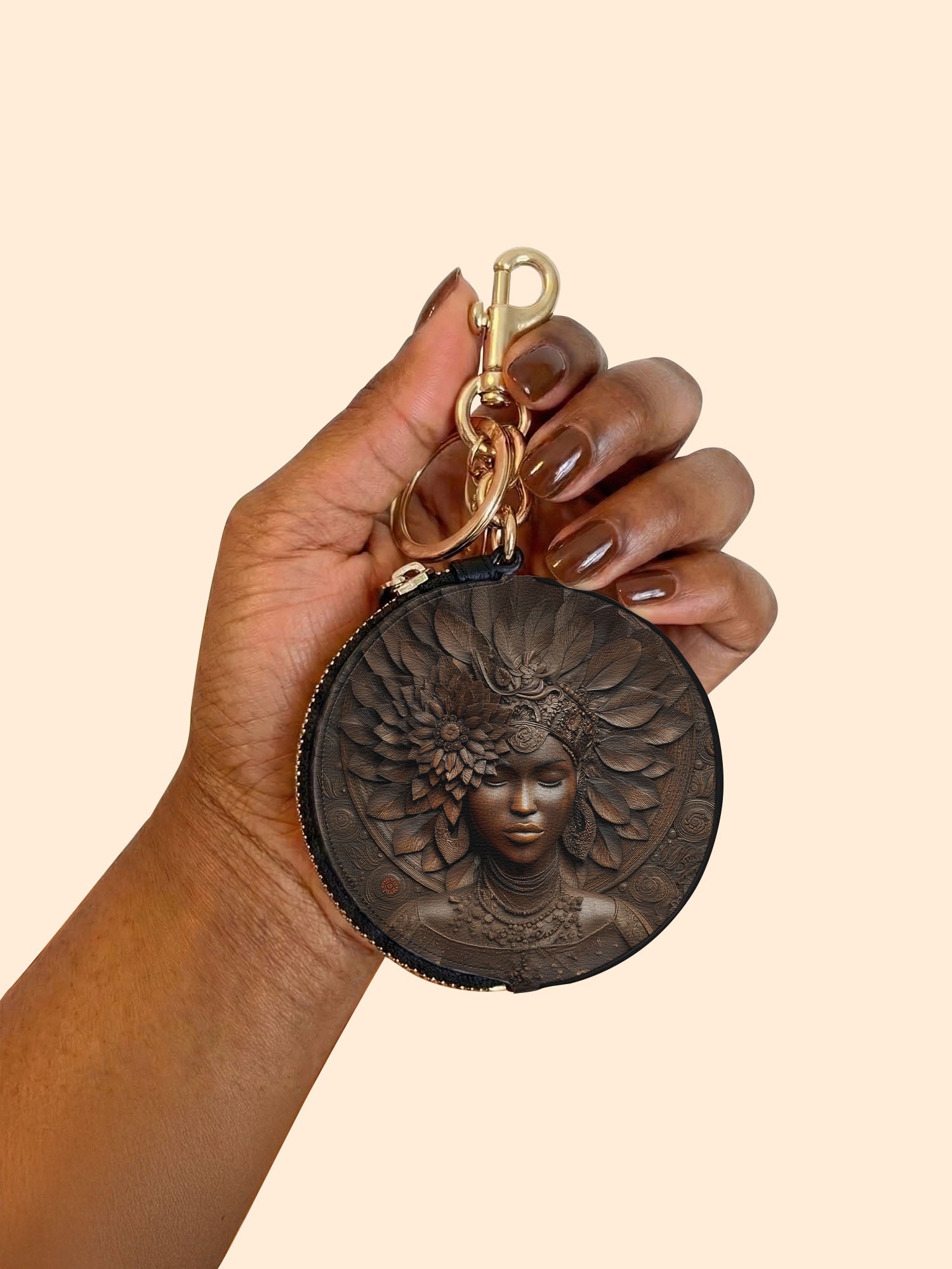 Ancestor Call Circular Coin Pouch Bag Charm QR0XD241