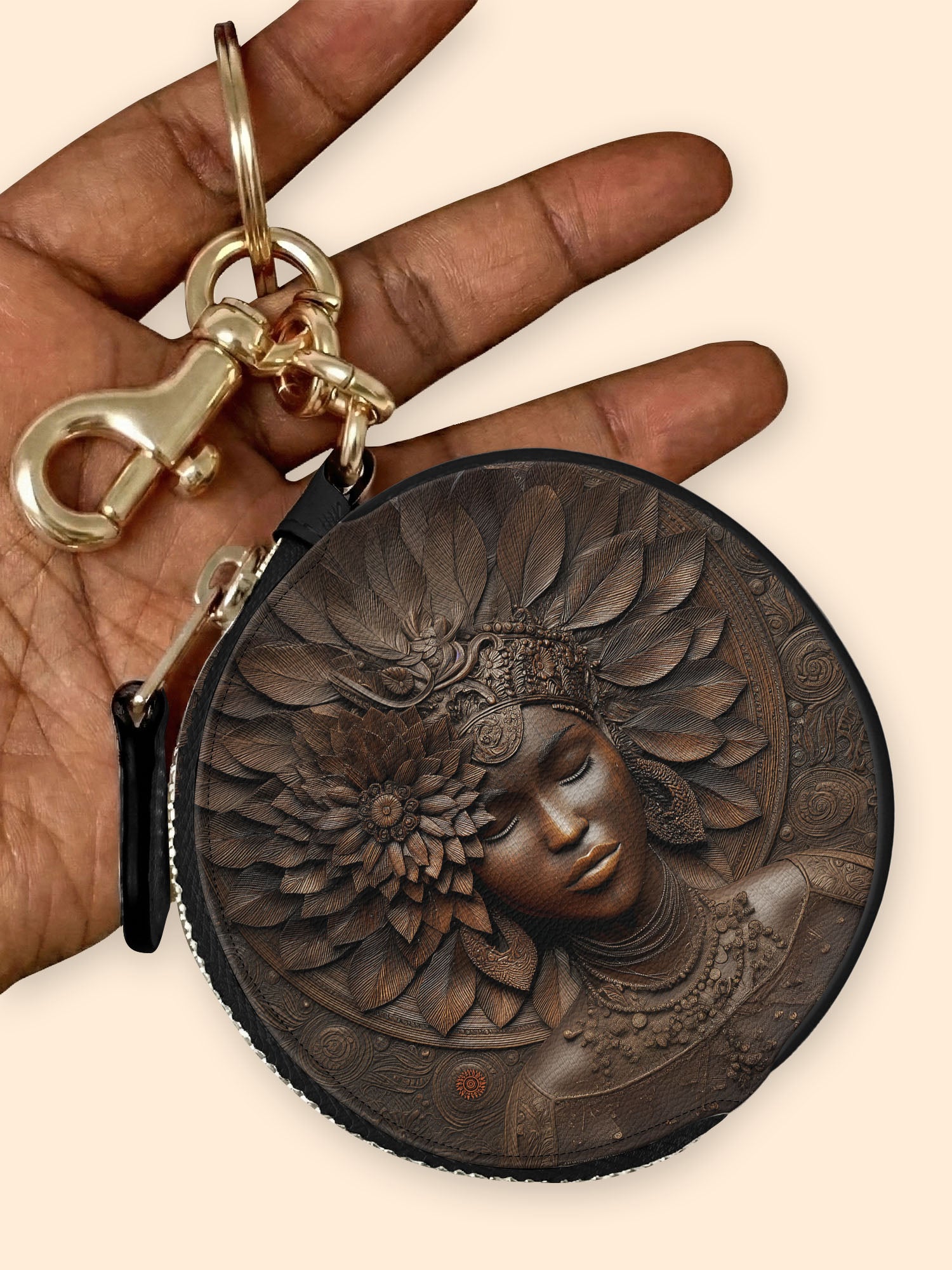 Ancestor Call Circular Coin Pouch Bag Charm QR0XD241