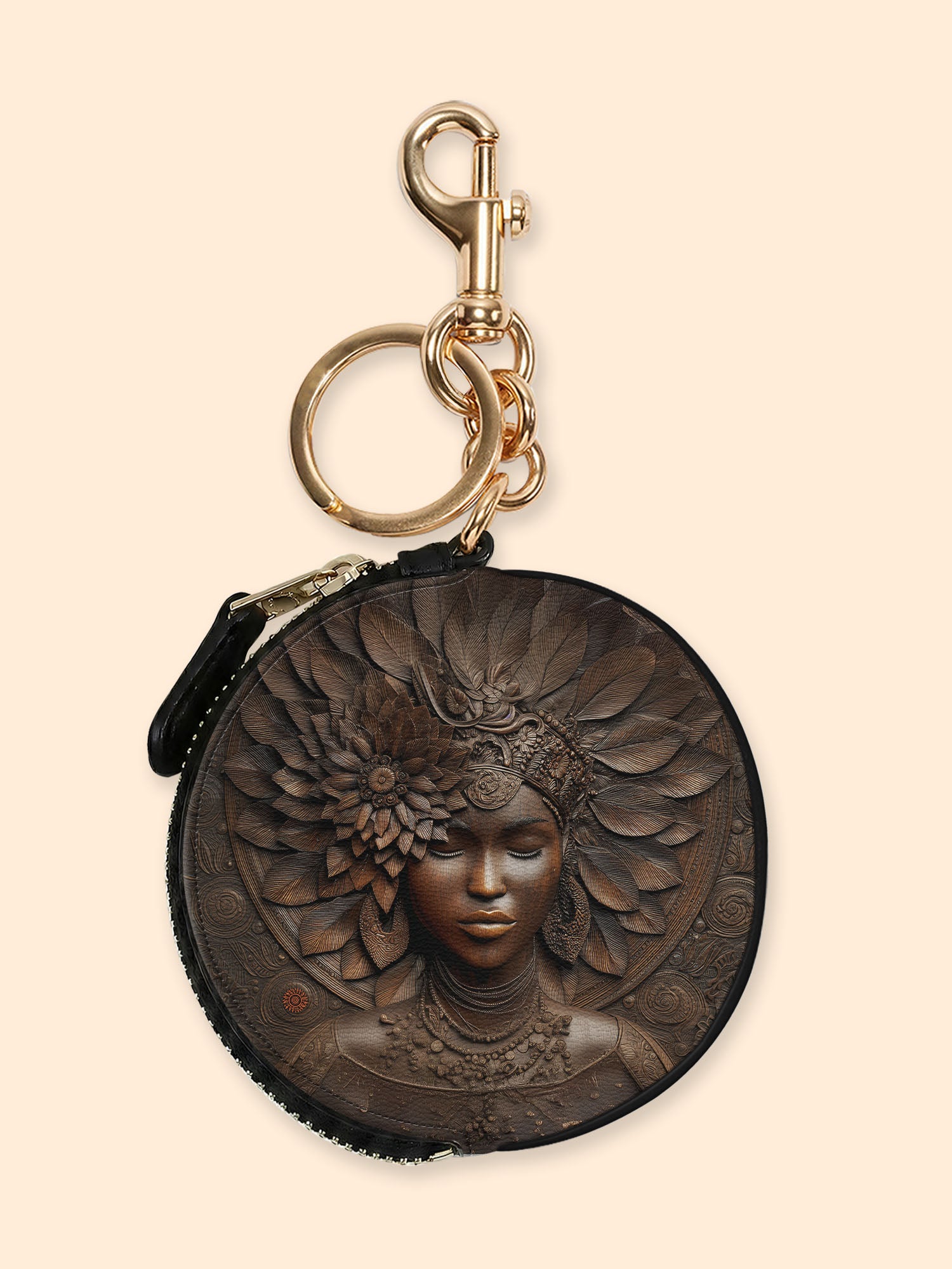 Ancestor Call Circular Coin Pouch Bag Charm QR0XD241