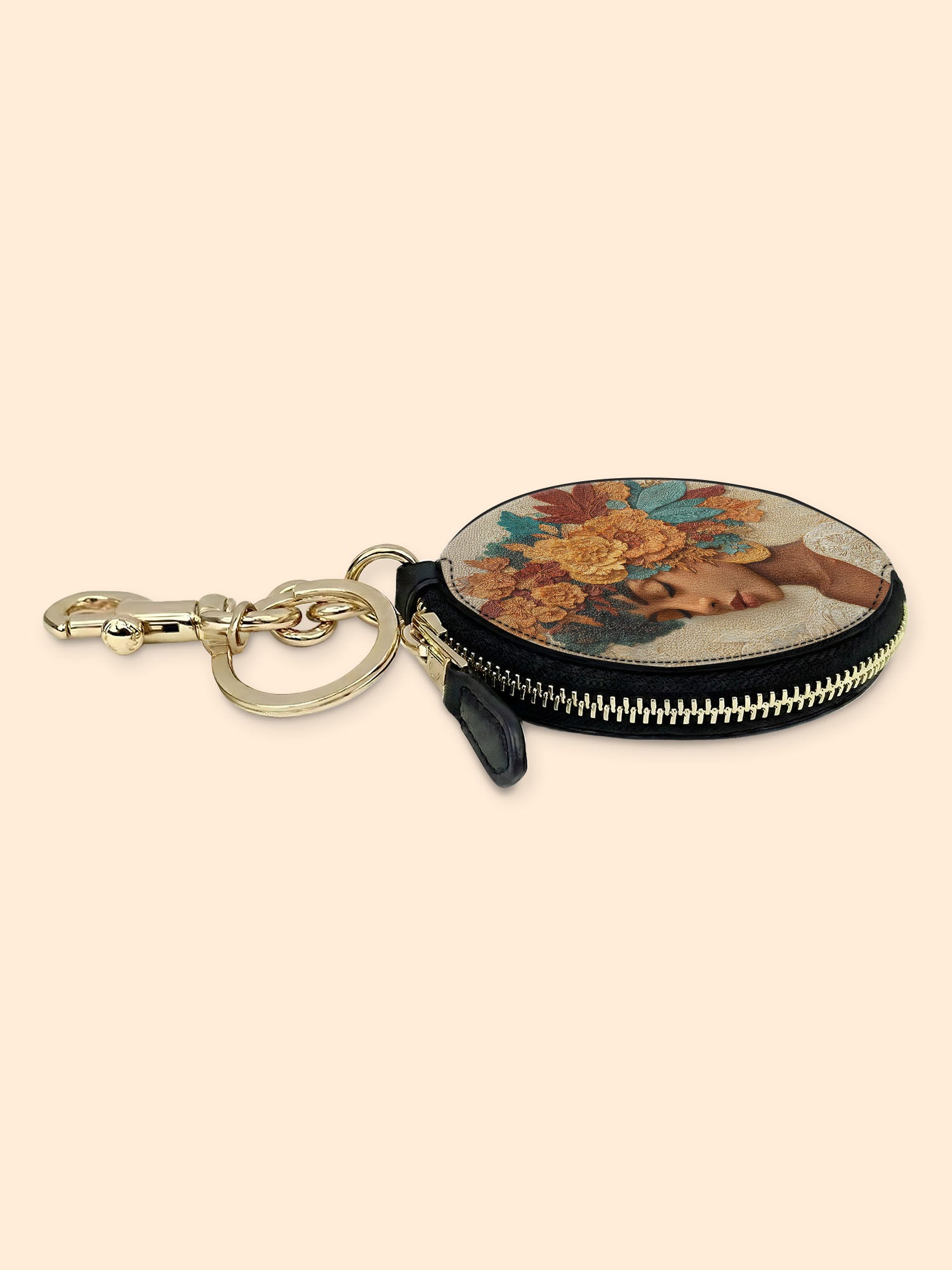 Autumn Radiance Circular Coin Pouch Bag Charm QR0HH074