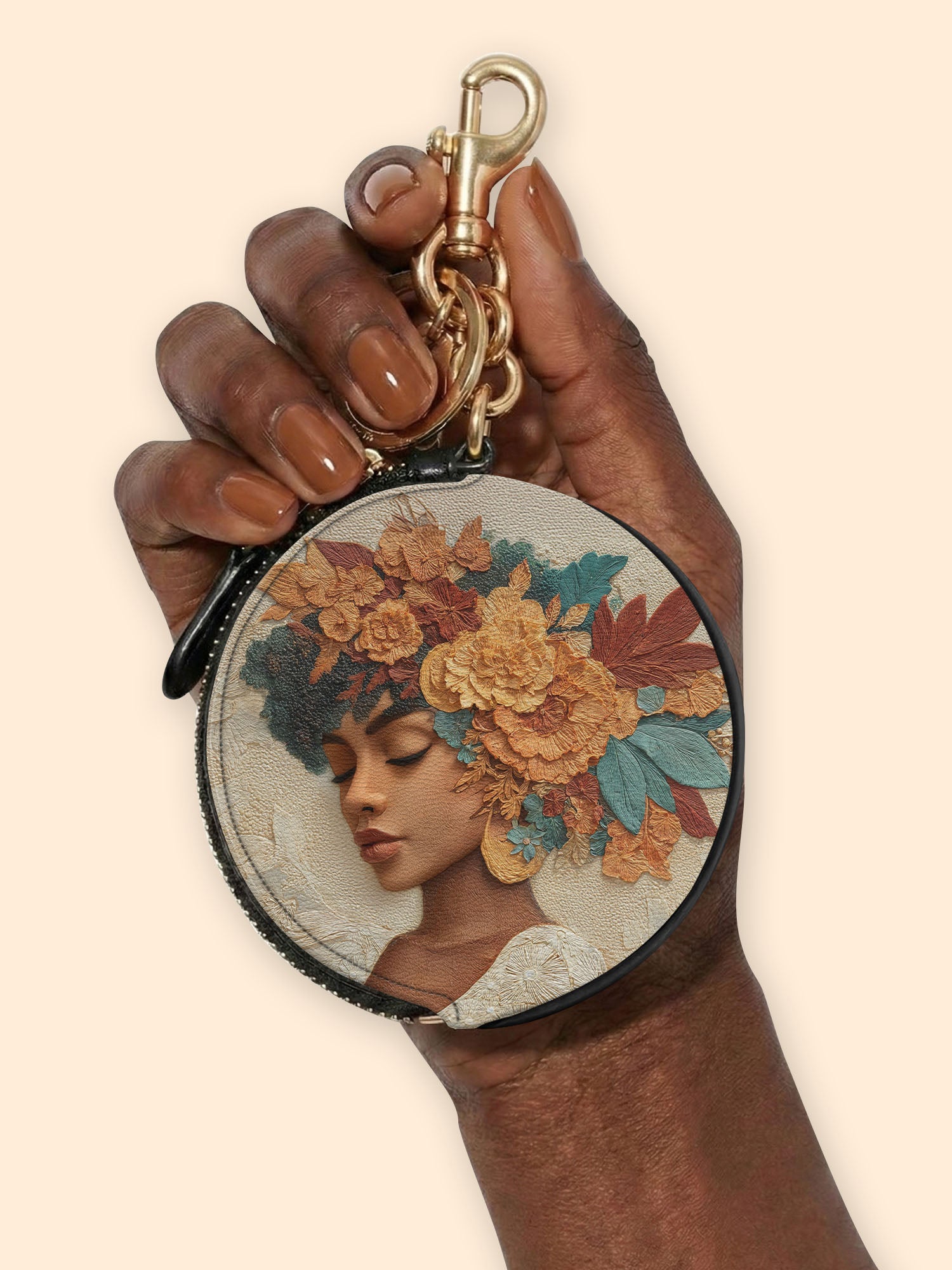 Autumn Radiance Circular Coin Pouch Bag Charm QR0HH074