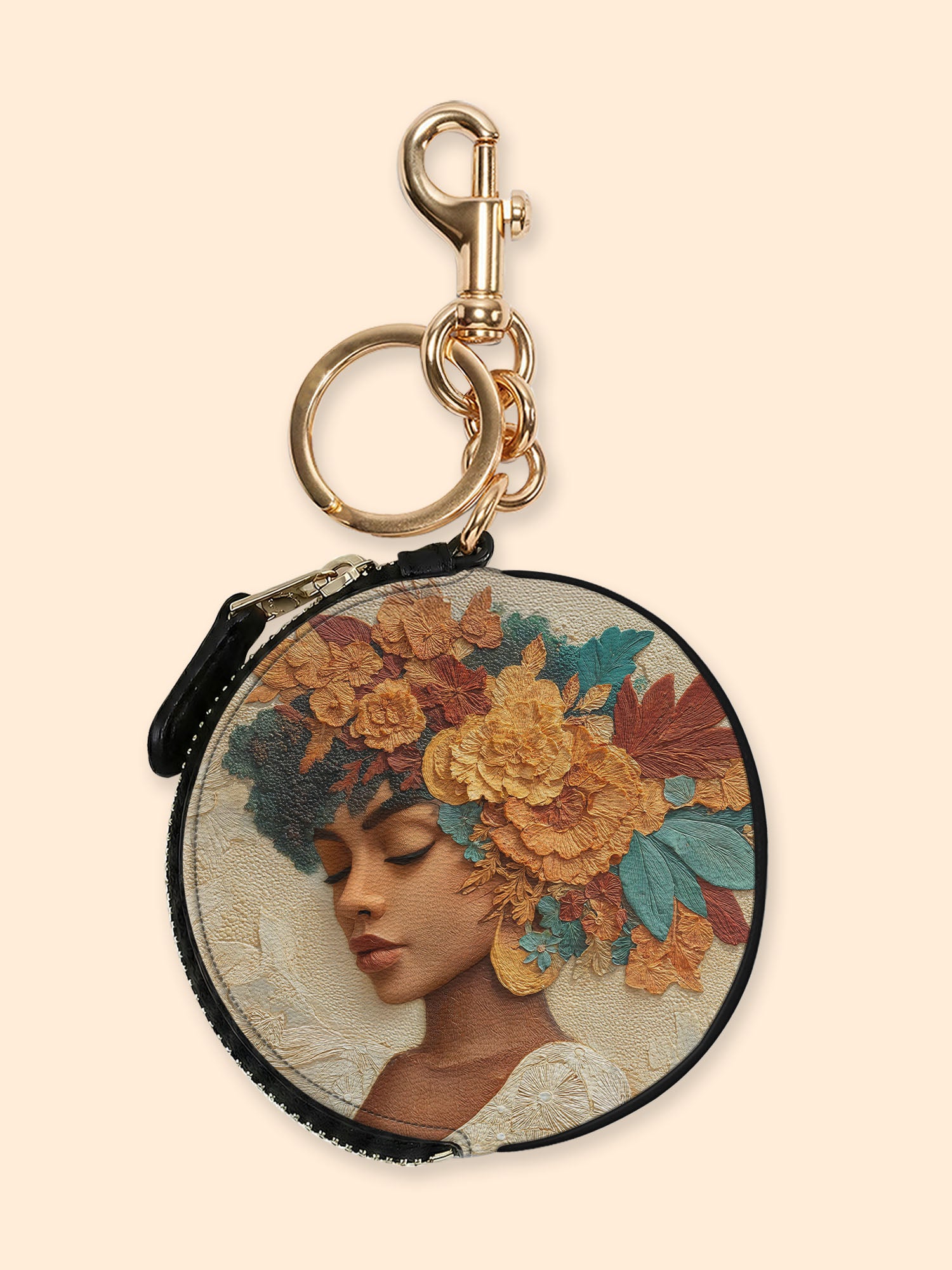 Autumn Radiance Circular Coin Pouch Bag Charm QR0HH074