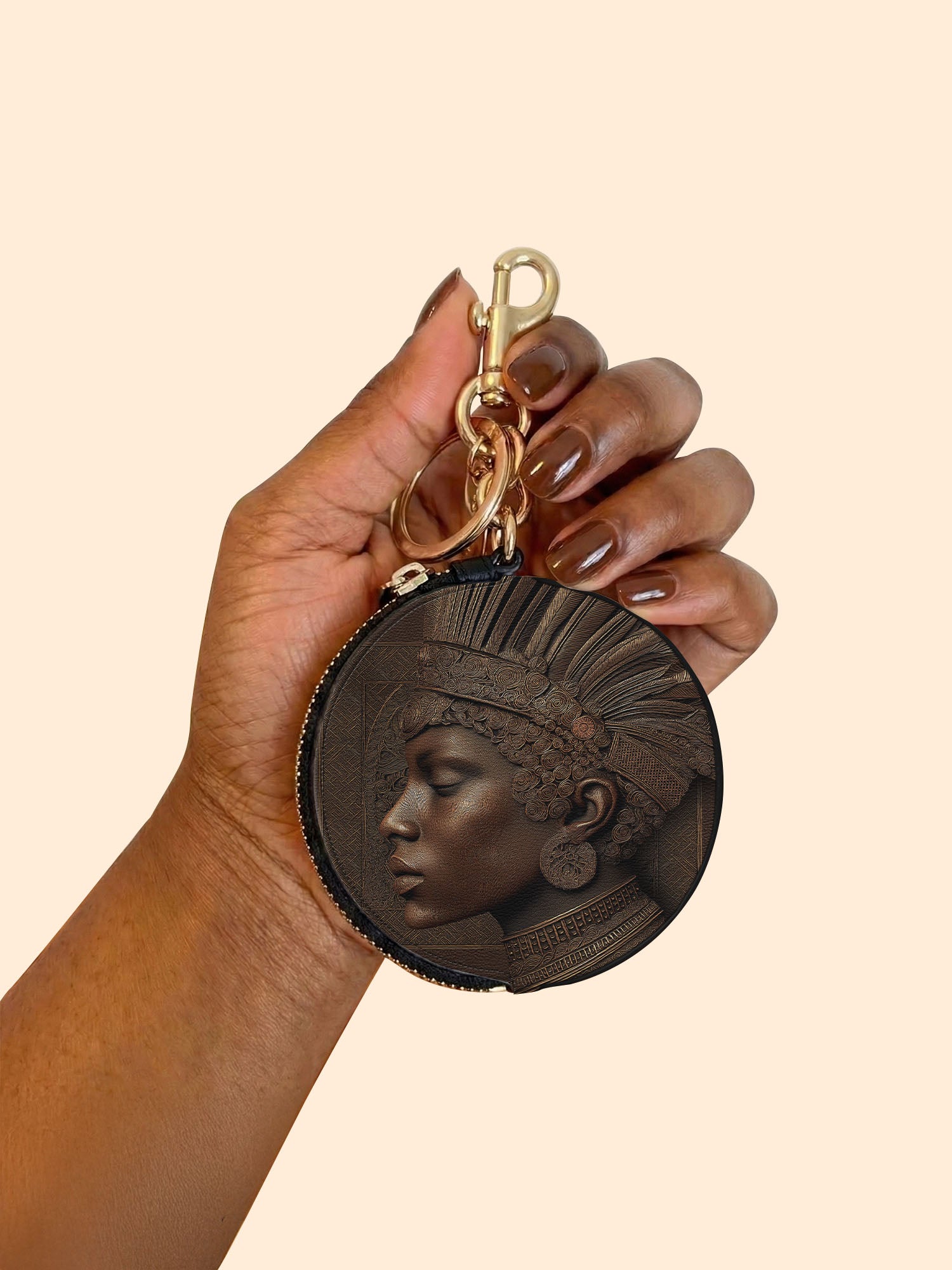 Back To Africa V1 Circular Coin Pouch Bag Charm QR0XD730