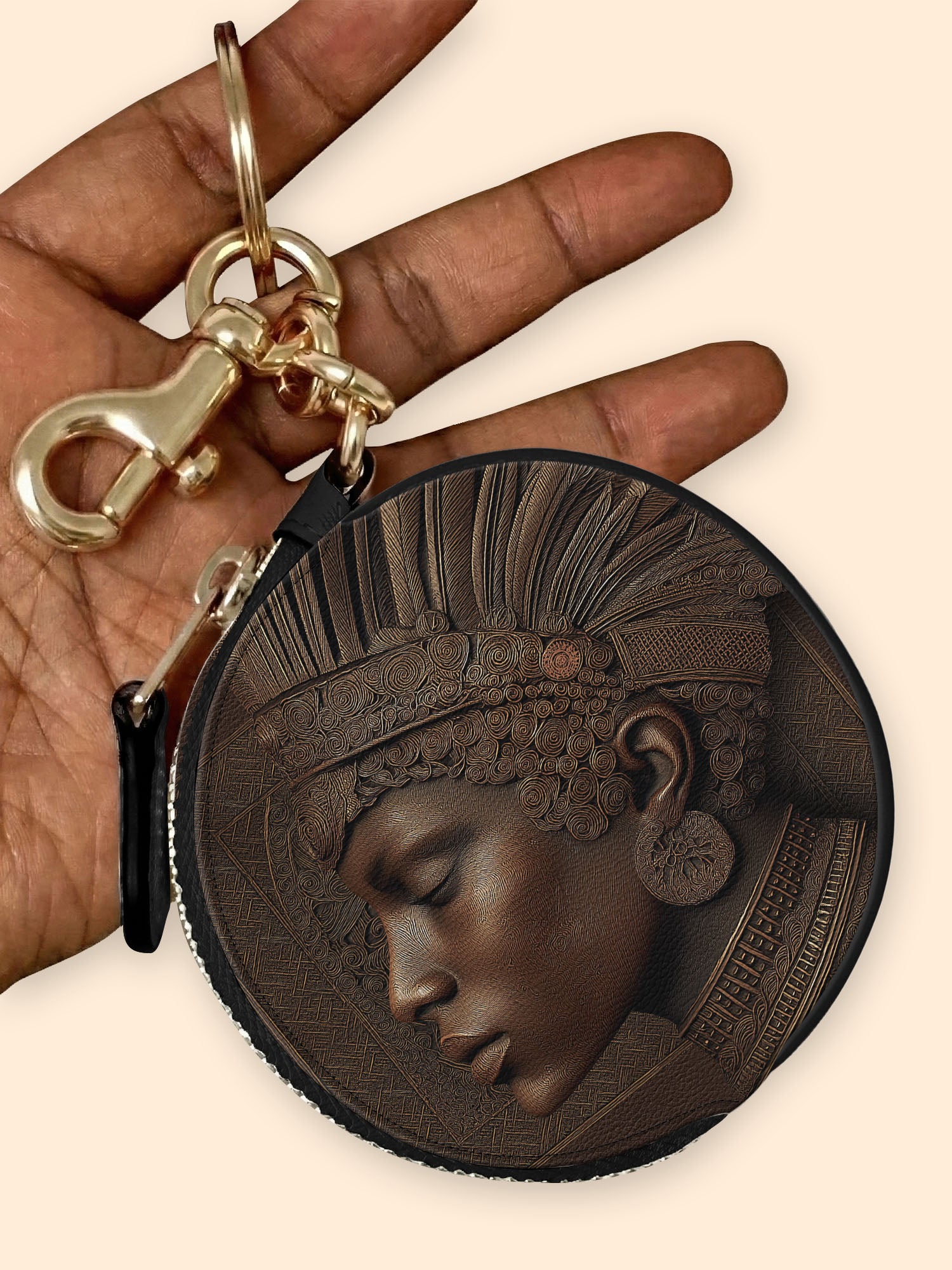 Back To Africa V1 Circular Coin Pouch Bag Charm QR0XD730