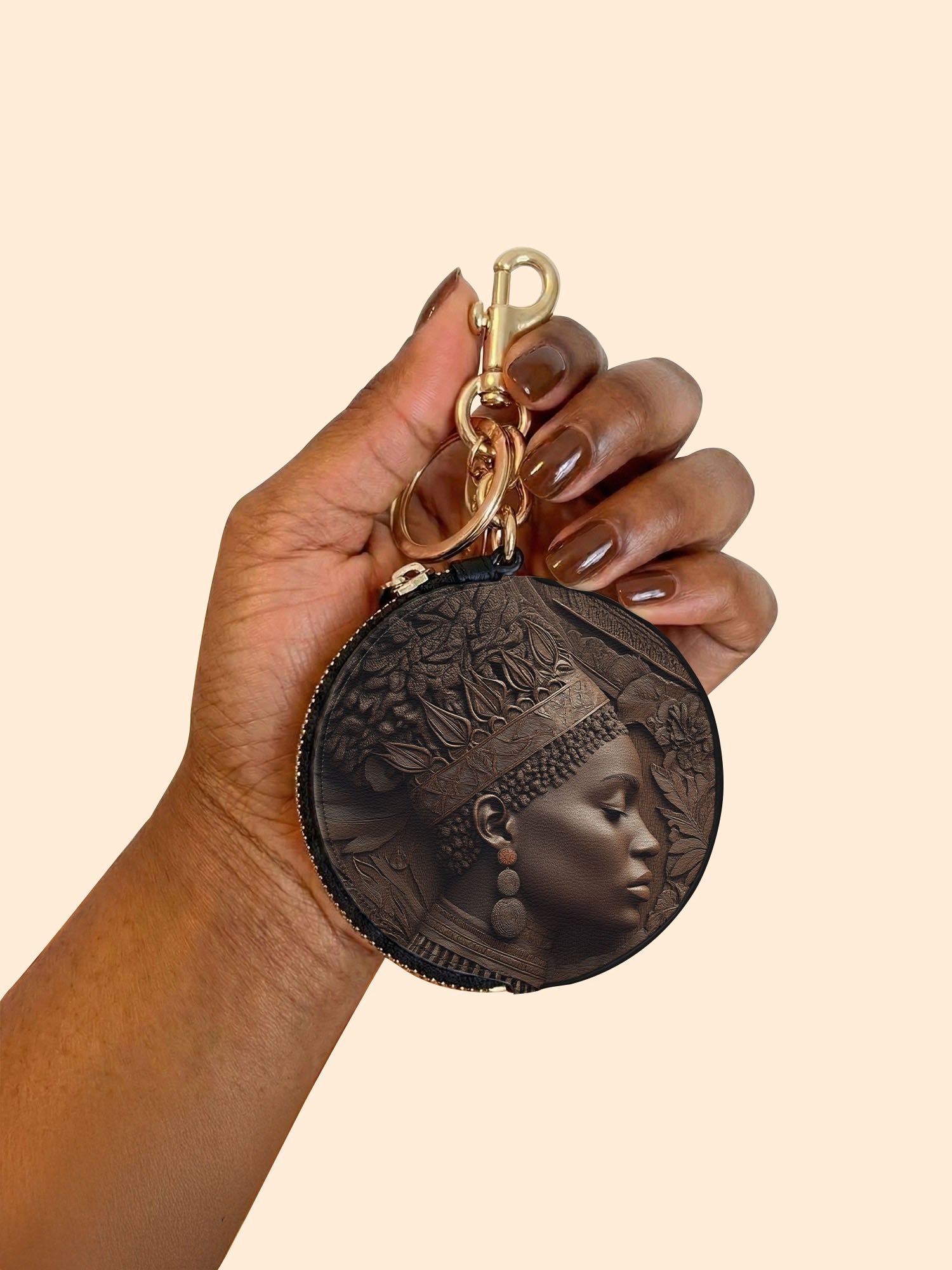 Back To Africa V2 Circular Coin Pouch Bag Charm QR0XD731