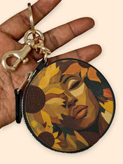 Blooming Within Circular Coin Pouch Bag Charm QR0TV021