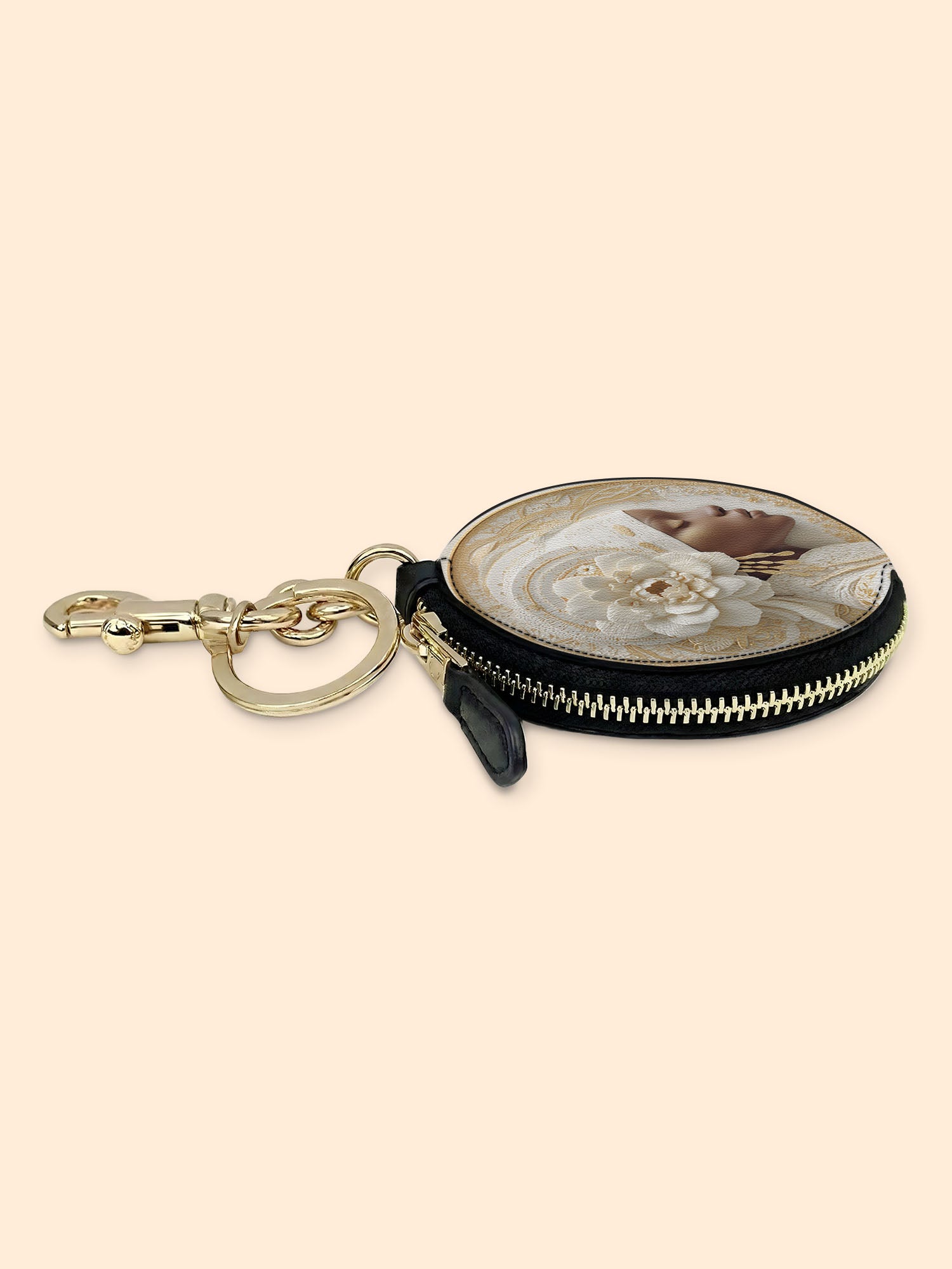 Blossom Goddess Circular Coin Pouch Bag Charm QR0TD319