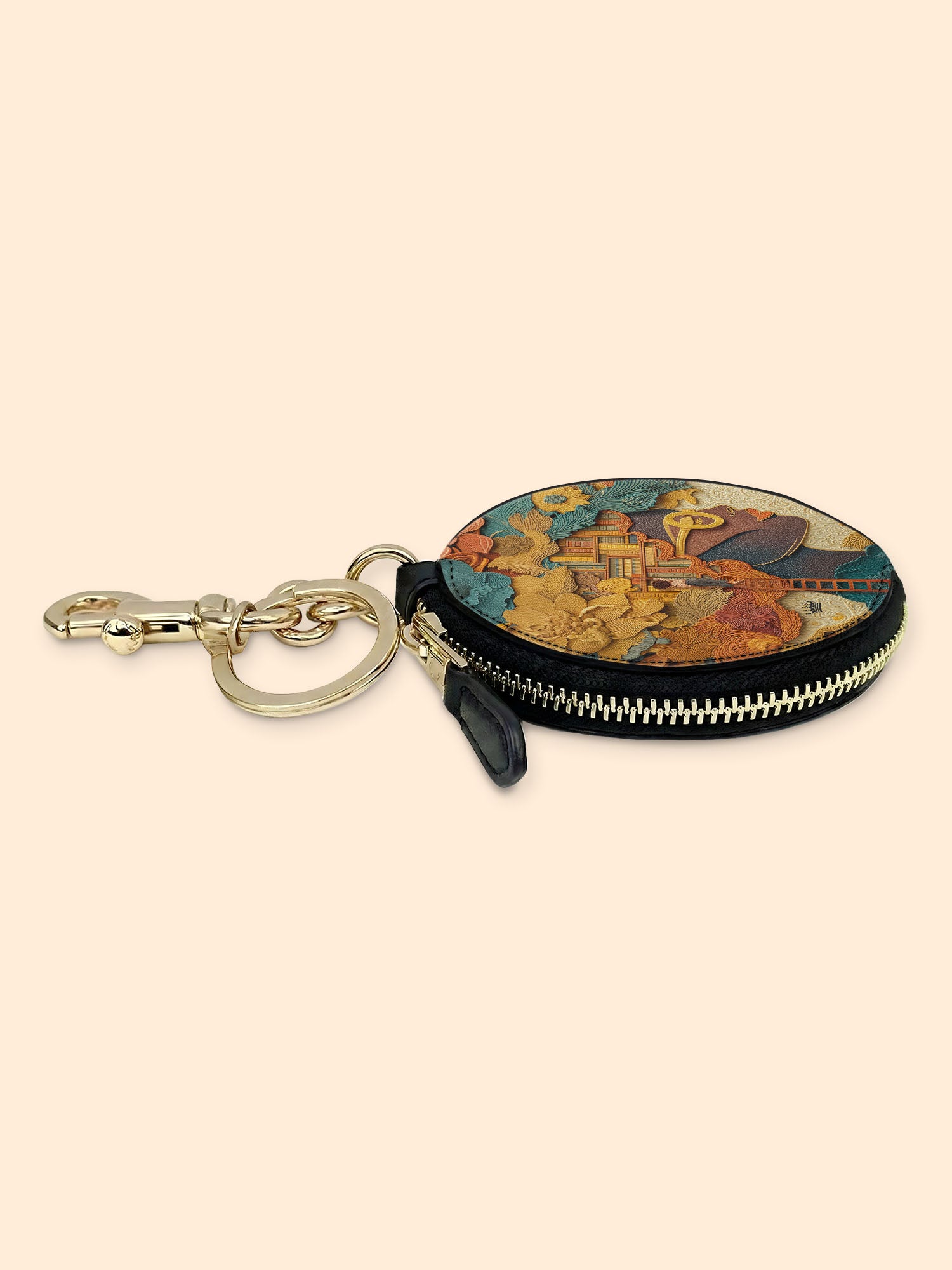 Bound by Knowledge Circular Coin Pouch Bag Charm QR0TD032