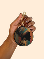 Brown Radiance Circular Coin Pouch Bag Charm QR0TV123