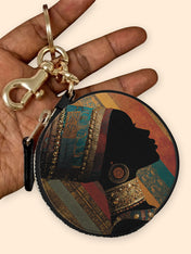 Brown Radiance Circular Coin Pouch Bag Charm QR0TV123