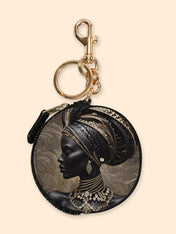 Althea Gold Circular Coin Pouch Bag Charm QR0XD567